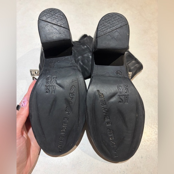 A.S. 98 Handmade Italian Black Leather Ankle Boots / Artisan Side Zip - Picture 6 of 10